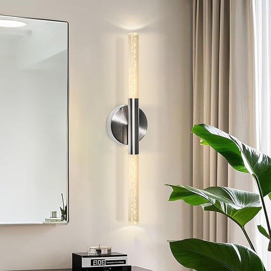 LED Bathroom Vanity Lights,24 inch Bathroom Light Fixtures Over Mirror,3000K Natural Warm Light, ETL＆UL Listed, Modern Wall Sconce for Bedroom,Living Room,Hallway,Brushed Nickel