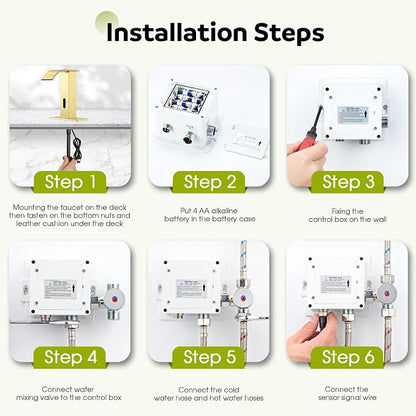 Touchless Bathroom Faucet with Waterfall Spout,Motion Automatic Sensor Bathroom Sink Faucet with Hole Cover Plate, Stainless Steel Hands Free Vanity Faucet(Regular, Gold)