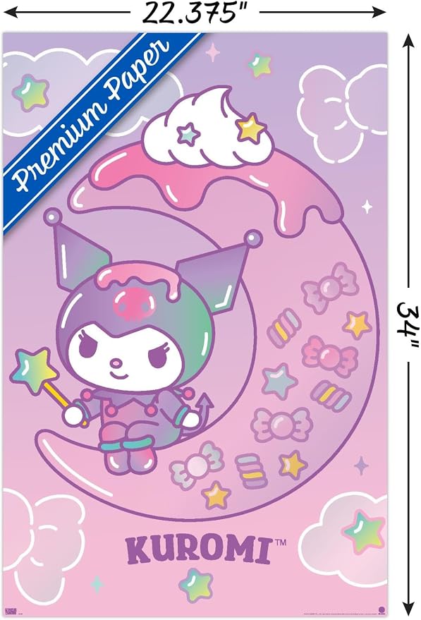 Hello Kitty and Friends: 24 Dreamland - Kuromi Wall Poster, 34L" x 22.4W", Premium Unframed Version