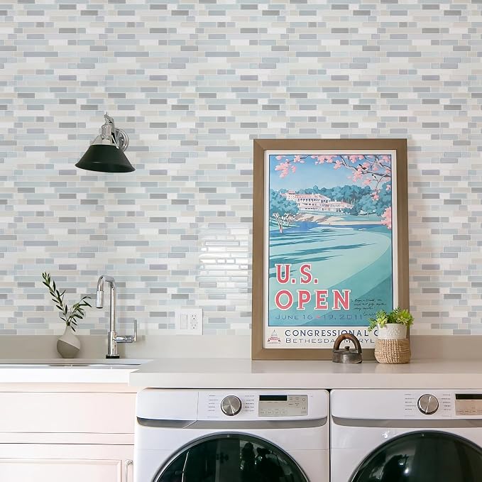STICKGOO Thicker Peel and Stick Backsplash Tile for Kitchen and Bathroom | 10 Sheets of 12”×12” - 3D Vinyl Self Adhesive Wall Tiles Stick on Backsplash for Kitchen & Bathroom(Multicolor)