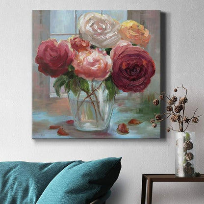 Renditions Gallery Rose Society Wall Art, Premium Gallery Wrapped Canvas Decor, Ready to Hang, 24 in H x 24 in W, Made in America Print