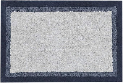 Madison Park Amherst Tufted Bath Rug Cotton Non-Slip, 20 x 30, Navy | Quick Dry, Ultra Soft, Pile, Machine Washable, Absorbent, OEKO-TEX Certified