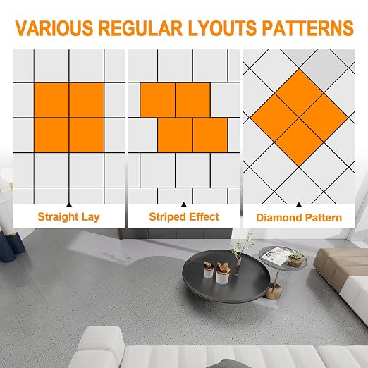Peel and Stick Floor Tile 10-Pack 12 x 12 inch,Self-Adhesive Waterproof Vinyl Flooring Plank for Bathroom,Kitchen,Dining Room,Bedrooms,Cover 10 Sq. Ft,Modern Terrazzo