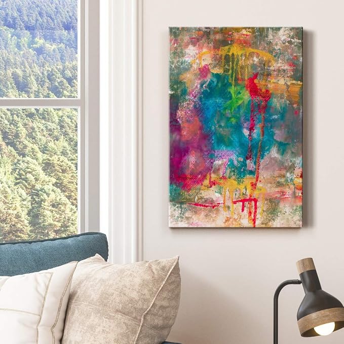 Renditions Gallery Canvas Abstract Wall Art Paintings for Wall Decorations Colorful Paint Splash Modern Canvas Wall Hanging Artwork for Bedroom Living Room Office Kitchen - 8"x12" LT02