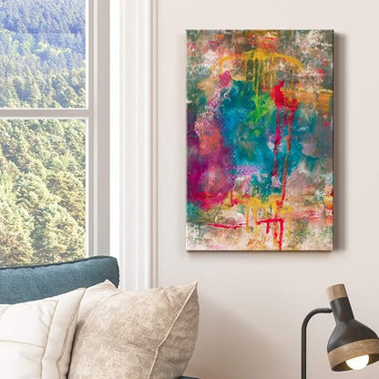 Renditions Gallery Canvas Abstract Wall Art Paintings for Wall Decorations Colorful Paint Splash Modern Canvas Wall Hanging Artwork for Bedroom Living Room Office Kitchen - 32"x48" LT02