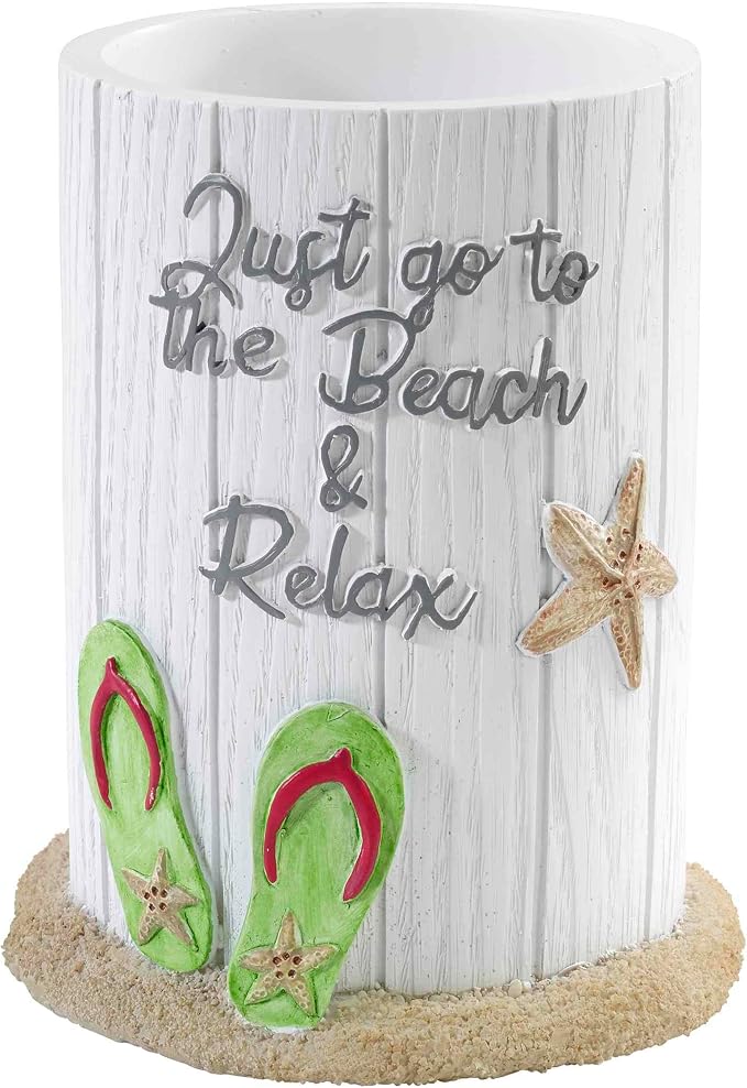 Avanti Linens - Accessory Set, Resin Tumbler, Toothbrush Holder, Soap Dish & Lotion Pump, Durable Bath Decor (Beach Mode Collection)