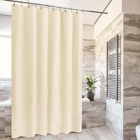 Barossa Design Beige Shower Curtain Liner - Premium PEVA, BPA & PVC Free, No Chemical Smell, Lightweight Standard Size Shower Curtain with 3 Magnets, Metal Grommets - Beige