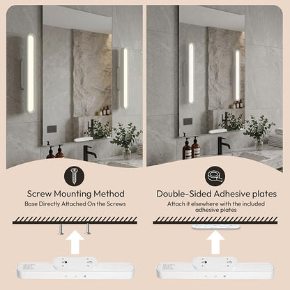 Vanity Makeup Lights for Mirror, 2600mAh Rechargeable LED Stick on Mirror Light, 3 Color Modes Stepless Dimmable Makeup Lights, Magnetic Wireless LED Lights for Bathroom Mirror, Closet (White)