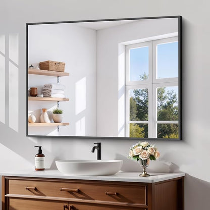Koonmi Black Bathroom Mirror for Over Sink,Metal Framed 30"x40" Wall Mirror