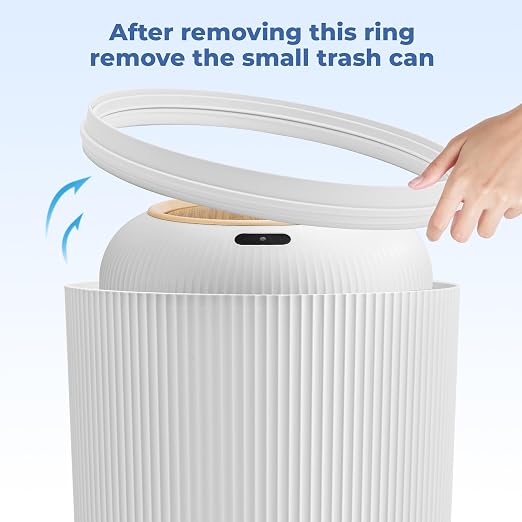 Pukomc 2 Pack Automatic Trash Can 12L /3 Gallon and 10L /2.64 Gallon | Bathroom Trash Bin with Lid Touchless Small Smart Motion Sensor Garbage Cans for Kitchen, Bathroom,Living Room and Bedroom