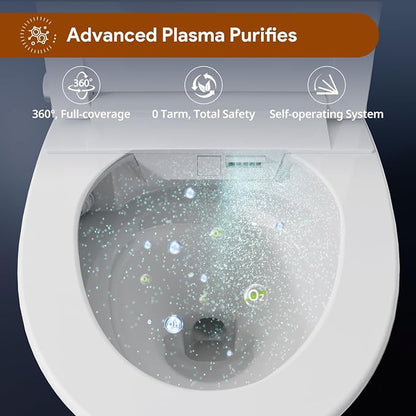 Uncle Brown Smart Toilet UBST12U, Luxury Bidet Toilet with Hygienic Water Cleanse & PlasmaClean Technology, Powerful 1000g MaP Flush Score, ADA Height, Auto Lid, Foam Shield, Safe Comfort