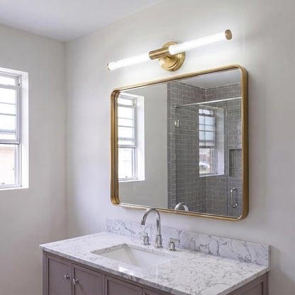 URSOLA 24" Modern LED Bathroom Light Fixtures, Golden 3CCT Dimmable Bathroom Vanity Light Over Mirror, Bathroom Vanity Bath Bar Lights with 360° Removable Acrylic Light Tube