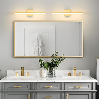 Gold Bathroom Vanity Light 23.6 inch, 20W Dimmable 5CCT LED Modern Bathroom Light Fixture Over Mirror Hardwired - ETL Certificated