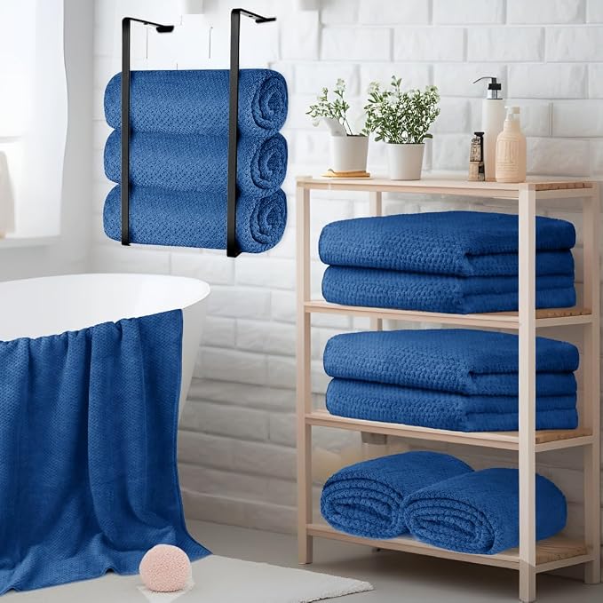 HOMEXCEL 6PK Bath Towel Set, 24x48 in, Absorbent&Quick Dry Towels for Hotel | Ultra Soft, Lightweight Towels for Bathroom, Spa and Beauty Parlor, Blue