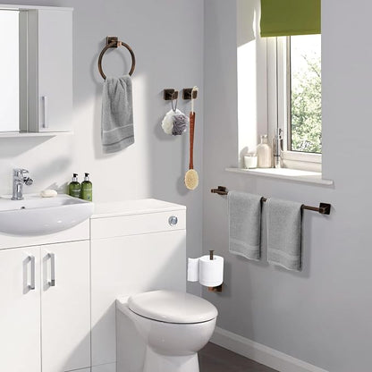 5 Piece Bathroom Hardware Accessories Set Oil Rubbed Bronze,24 Inch Towel Bar Set,Towel Rack Set,Bathroom Towel Holder Set
