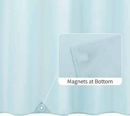 ALYVIA SPRING Stall Waterproof Fabric Shower Curtain or Liner Blue, 36x72 | 2 Magnets, Soft Cloth & Hotel Quality, Machine Washable, Light-Weight, Stall Size