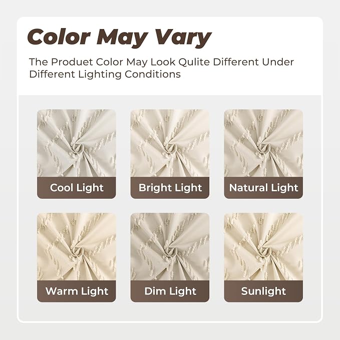 96inch Extra Long Beige Shower Curtain Modern Farmhouse Shower Curtain Bohemian Chic Tufted Chevron Textured Striped Minimalist Shower Curtains Woven Fabric Cute Beige Shower Curtains