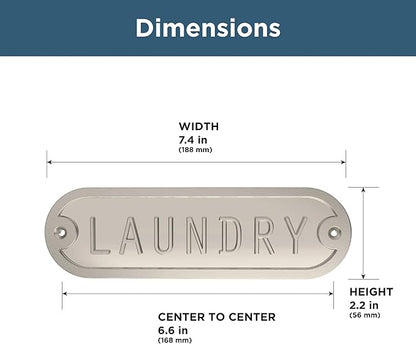 Franklin Brass Derby Laundry Door Sign Metal Interior Door Plaque in Satin Nickel HHIDPL-SN-U