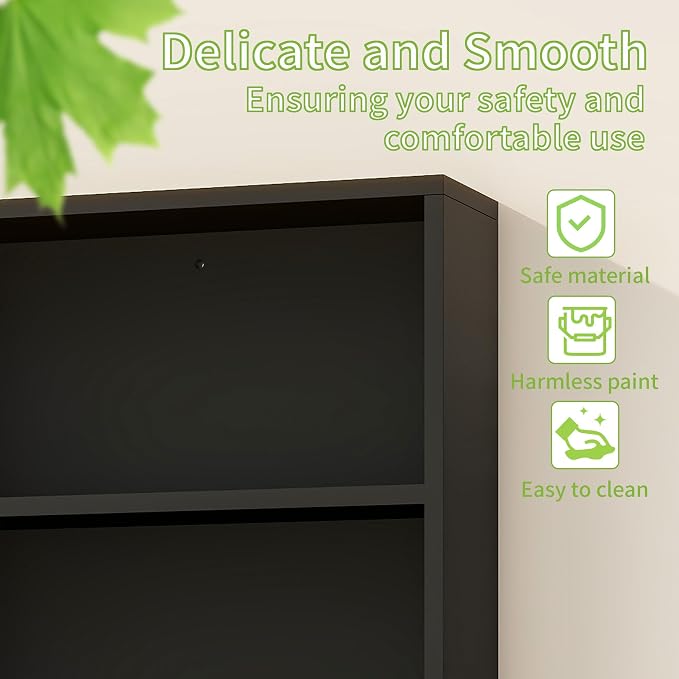 Bathroom Wall Cabinet, Medicine Cabinet, with Towel Bar & 2 Doors, Black