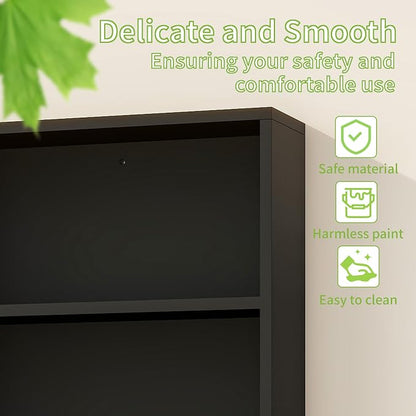Bathroom Wall Cabinet, Medicine Cabinet, with Towel Bar & 2 Doors, Black