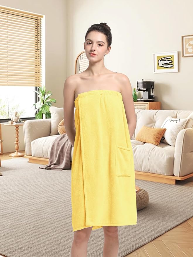 Women'S Soft Wrap Towel Full Length，Bath Robe After Shower Female Plush Long，Spa Bathrobes Lightweight With Pockets