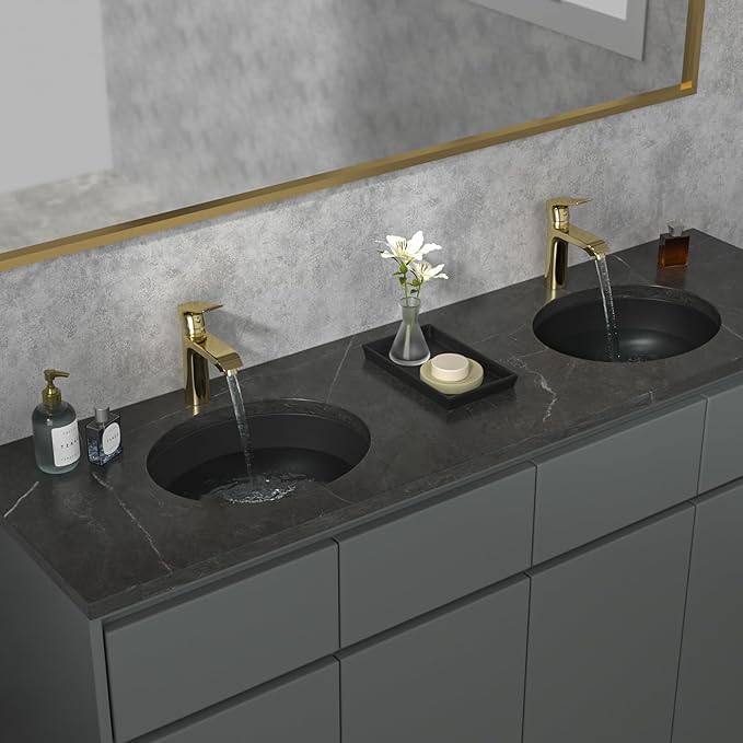Sarlai Black Undermount Bathroom Sink -18 x15 inch Oval Vessel Sink Under counter Lavatory Sink Black Ceramic Vanity with Overflow, Modern Art Basin, Interior Dimension 16-1/7 x 13 Inch