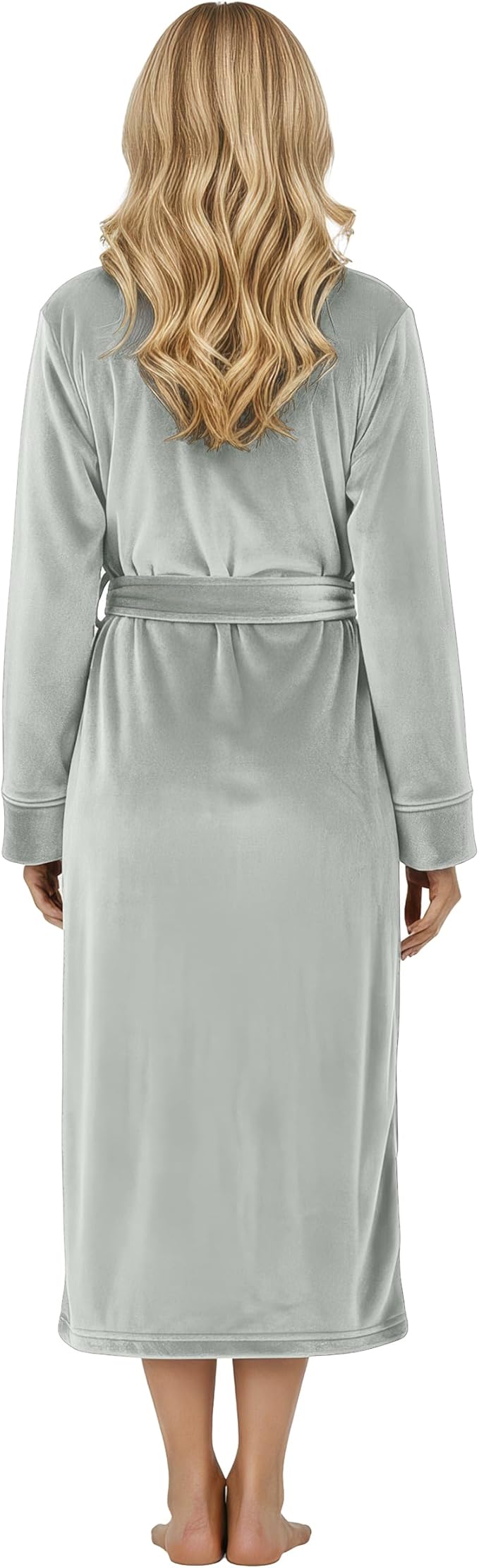 NY Threads Women's Fleece Shawl Collar Bathrobe Plush Long Spa Robe, Medium