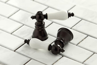 Kingston Brass FSC1975APL American Patriot Widespread Lavatory Faucet, 5-5/16" Spout Reach, Oil Rubbed Bronze