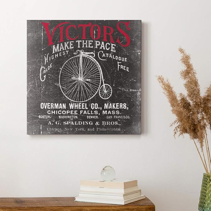 Renditions Gallery Antique Bicycle Wall Art, Premium Gallery Wrapped Canvas Decor, Ready to Hang, 10 in H x 10 in W, Made in America Print