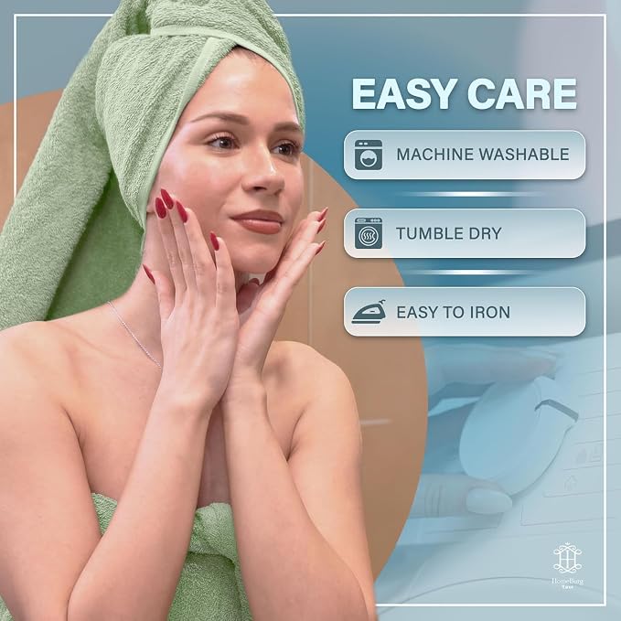Luxe 2-Piece Bath Towel Set – Large Soft Cotton Towels, Absorbent, Durable & Skin-Friendly, Machine Washable, 27 x 54 in (Sage Green)