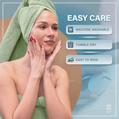 Luxe 2-Piece Bath Towel Set – Large Soft Cotton Towels, Absorbent, Durable & Skin-Friendly, Machine Washable, 27 x 54 in (Sage Green)