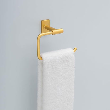 Franklin Brass Hartwell (1-Pack) Toilet Paper Holder, Euro Single Post Tissue Roll Wall Mount TP Storage, Satin Gold Bathroom Decor, Accessories HRT50-SG