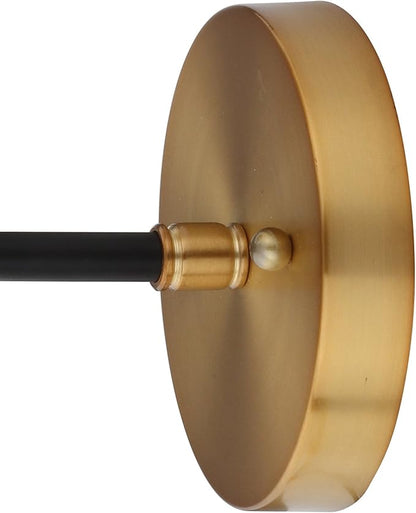 JONATHAN Y 6" Black/Brass Gold 1-Light LED Wall Sconce Vanity Lighting, Clear Glass Globe Shade Modern Contemporary Sconce for Bathroom Mirror, Hallway, UL Listed JYL9009A