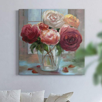Renditions Gallery Rose Society Wall Art, Premium Gallery Wrapped Canvas Decor, Ready to Hang, 24 in H x 24 in W, Made in America Print
