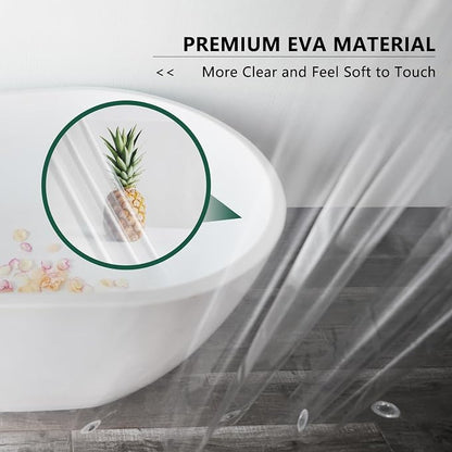 AooHome Long Clear Plastic Shower Curtain Liner, 72x78 Premium Light Weight EVA 4G Plastic Bathroom Shower Liner with Rustproof Metal Grommets and 5 Magnets for Shower Stall, Bathtubs(No Hooks)