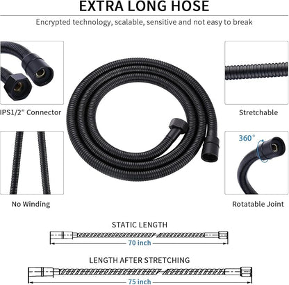 G-Promise High Pressure 6 Mode Hand Held Shower Head with Extra Long Hose | High Pressure, 6 Spray Mode, Easy Install, Adjustable Angle, Extra Long Hose, Modern Upgrade