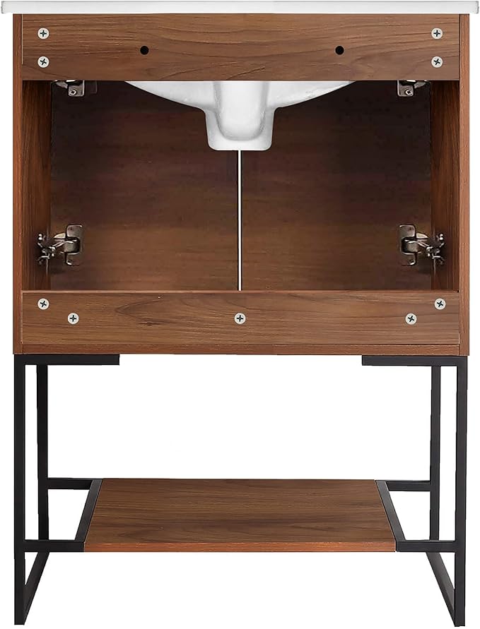 24" Inch Bathroom Vanity and Sink, Knob Free Design - Urbania Collection