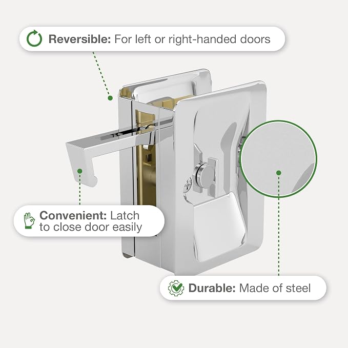 Richelieu | Onward Privacy Lock Pocket Door Pull, Rectangular, Chrome