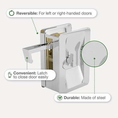 Richelieu | Onward Privacy Lock Pocket Door Pull, Rectangular, Chrome