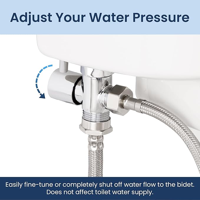 LUXE Bidet 7/8" x 7/8" x 1/2" Shut-Off Valve T-Adapter for Bidets, Only Compatible with NEO Series Bidet Attachments (Original Lever, Chrome Finish)