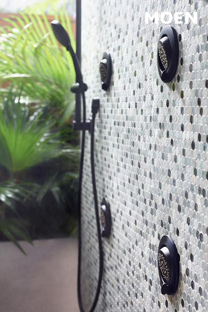 Moen Eco Performance 5 Funtion Handheld Showerhead, 30 Inch Slide Bar and 69 Inch Hose, 3558EPBL