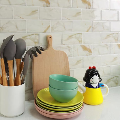 STICKGOO 10-Sheet Subway Tile Peel and Stick Backsplash, Self Adhesive Vinyl Wall Tiles, Stick on Backsplash for Kitchen and Bathroom(Thicker Design)