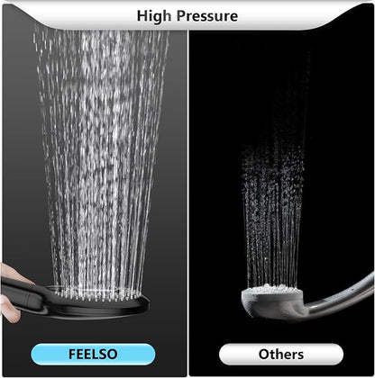 FEELSO Filtered Shower Head with Handheld, High Pressure Shower Filter Head | 15 Stage Water Softener Filters for Hard Water, Remove Chlorine & Harmful Substance, 3 Spray Mode Showerhead, Hose & Bracket
