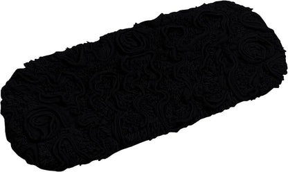 Home Weavers Bell Flower Toilet Tank Lid Cover – 10"x22", 100% Cotton, Tufted, Soft & Absorbent, Non-Slip, Machine Washable Bathroom Décor, Black