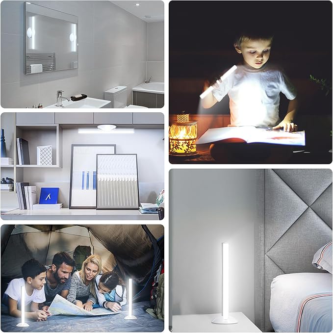 Benature LED Mirror Lights Portable Rechargeable Vanity Light 3 Brightness Touch Control Makeup Light for Bathroom Dressing Room 2 Packs | Portable, Rechargeable, 3 Brightness Levels, Touch Control, For Bathroom Dressing Room