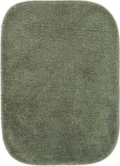 Garland Rug Traditional Nylon Washable Deep Fern 4 Piece Set - Lid, Contour, 2 Bath Rugs - Soft, Absorbent, and Stylish for Your Bathroom