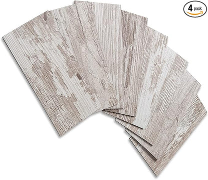 AULIGET 3" x 6" Subway Tile Peel and Stick Backsplash, Thick PVC Stick on Wall Tiles (4, Brown Birch)