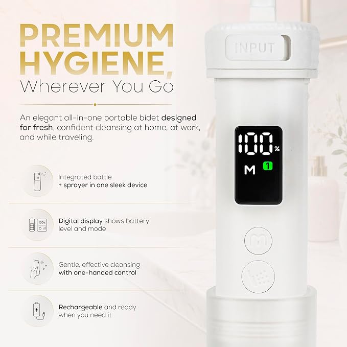 Portable Rechargeable Bidet for Travel Electric Waterproof Handheld Travel Bidet Sprayer, Personal Hygiene Cleaner for Women Men and Baby Care