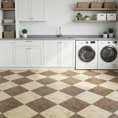 Peel and Stick Floor Tile 12 x 12 Inch Self Adhesive Marble Vinyl Flooring | waterproof and removable sticker tiles, 20-pack covers 20 Sq. Ft, DIY tiles for bedroom, bathroom, kitchen and dining room