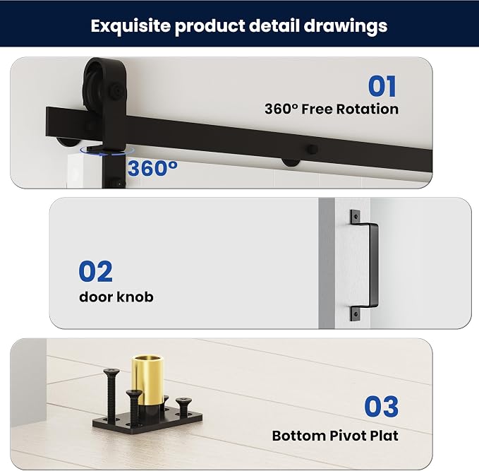 SMARTSTANDARD Bifold Barn Door 72" x 84", MDF Bi-Fold Sliding Closet Doors | Hardware Kit Included, Pre-Finished Easy Assembly, Water-Proof PVC Surface & Save Space, H-Frame, 80" Track for 4 Doors